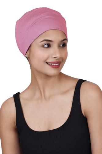 Image of The Headscarves Women Silky Soft Bamboo Viscose Sleep Cap for Hair Loss Chemo Headwear Skull Cap Free Size (Multicolor) (HS3 Multicolor)