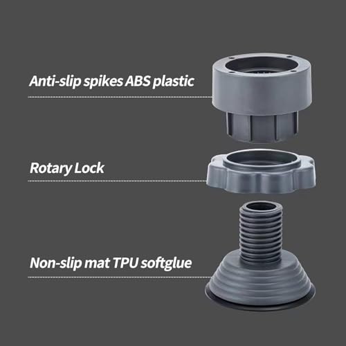 Image of SR Upgraded Anti-Vibration Pads - Extra-Large Adjustable Feet for Washer, Dryer & Refrigerator - Shock Absorbing, Noise Cancelling & Pads for Maximum Stability Washing Machine Stand (Pack of 4)