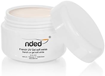French UV gel - nail tips UV gel, White, NDED 5 ml, medium viscosity, UV suitable, acid-free
