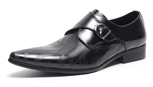 Santimon Men’s Leather Dress Shoes – Monk Strap Loafres with Single Buckle, Cushioned Insole & Slip-Resistant Sole for Business Casual, Wedding & Formal Wear2