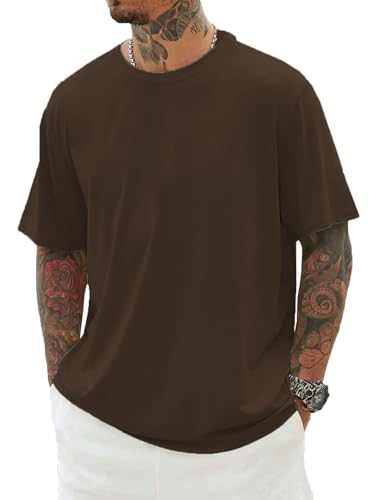 Image of RodZen Oversized Baggy Fit Half Sleeves Round Neck Solid Cotton Blend Combo T-Shirt for Men (Pack of 3)