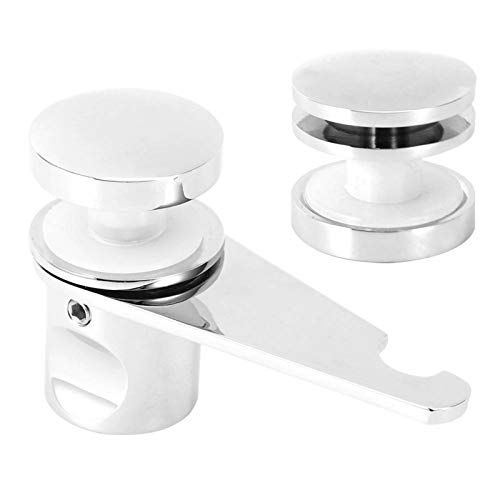 Vipxyc Glass Door Latch, Shower Room Bolt Ground Lock with 4Pcs Washers for Glass Doors Bathroom Doors Sliding Doors