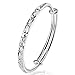 Hemlock 5 PCs Bangle Bracelet, Women 925 Sterling Silver Bracelet Bohemia Jewelry (1 pc Silver-2)