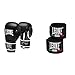 Leone 1947 Guantes de Boxeo, Modelo Flash Negro Negro Talla:16 Oz + Vendas De Boxeo Leona Negro