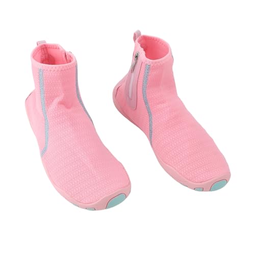 MechKit Vattenskor hög topp andningsbar snabbtorkande glid förhindrar bekväma strandskor för män kvinnor rosa gummi nylon 2 par (storlek 37)