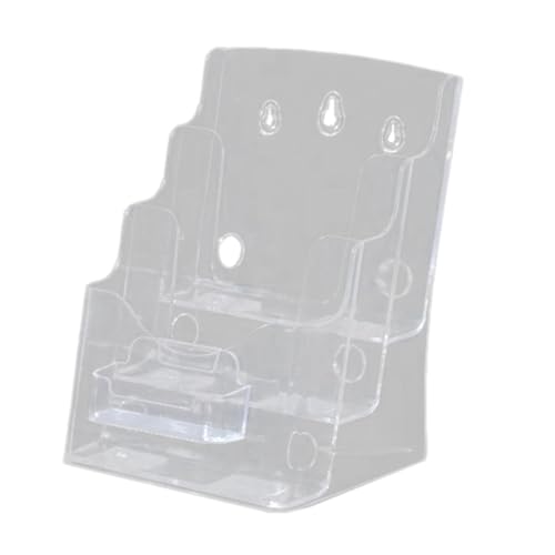 ALCXAZS Portafolletos acrílico diseñado para estabilidad y fácil acceso a documentos, menús, revistas y folletos. Portafolletos acrílico para montaje en pared. Estante de escritorio. Menú.