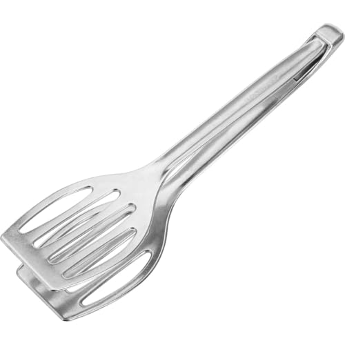Westmark 2 Doppel-Pfannenwender/Grillzange Duetto – 2 in 1 Pfannenwender und Grillwender, zum Greifen und Wenden, Länge je 27,5 cm, Aluminiumdruckguss – Silber, 211022E3