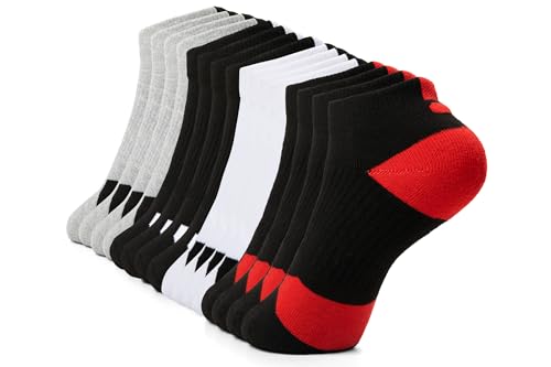 VNG Athletic Ankle Socks, 8 Pairs, Cusioned, Breathable, Non-Slip Comfort, Multi-Colored, Size 9-12
