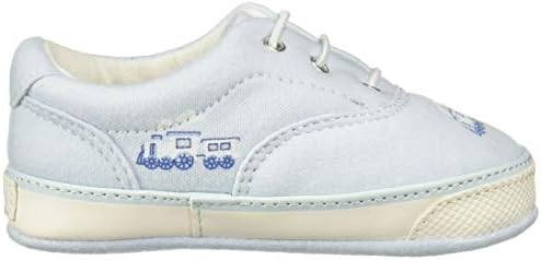 POLO RALPH LAUREN Kids Baby-Boy's Vaughn II Crib Shoe, Light Blue w/Train Print, 4 M US Infant | Image 5