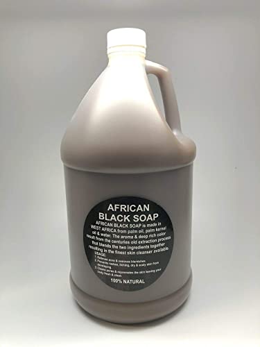 Liquid African Black Soap 1 Gallon - 100% Pure Natural Organic From Ghana | Body Wash, Face Cleanser, Hair Shampoo & Hand Soap Bulk image 4