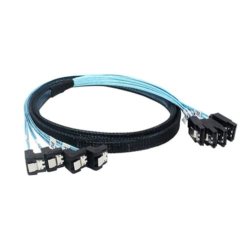 Cable S/AS 4.0 4 SATA a 4 SATA 90 Grados 1m miniatura 2