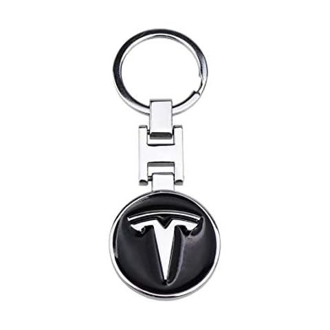 Metal Keyring Black Chrome Automotive Merchandise Keyring Gift compatible with Tes la cars Cover