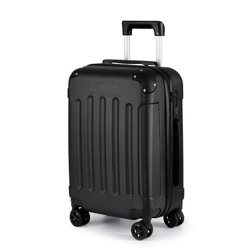 TANTOMI Hartschalenkoffer, Reisekoffer, Handgepäck mit Rollen, Zahlenschloss, Teleskopgriff, Suitcase für Reisen, Geschäft, Dunkelgrau, 3-Stelliges Codeschloss