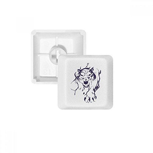 Clavier mécanique PBT Blanc Tiger King Wild pour taper plus vite sans regarder les touches