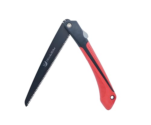 3BirdsHike 11 Inch Folding Saw, Hand, Camping, Pruning,Foldable - Lightweight and Portable with SK-5 Steel, and Comfortable Grip - Ideal for Pruning, Camping, Easy Transportation