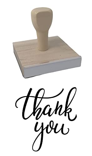 Infusion Thank You Rubber Stamp, 3 X 3'' Wood Stamp