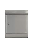 MEFA 844020M Topaz 844 Letterbox with Newspaper Holder Stainless Steel with Safety Lock Size 430 x 340 x 150 mm, Stainlesssteel