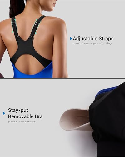 Image of G Gradual Women's Athletic One Piece Swimsuit with Adjustable Straps Competitive Racerback Modest Bathing Suit for Women