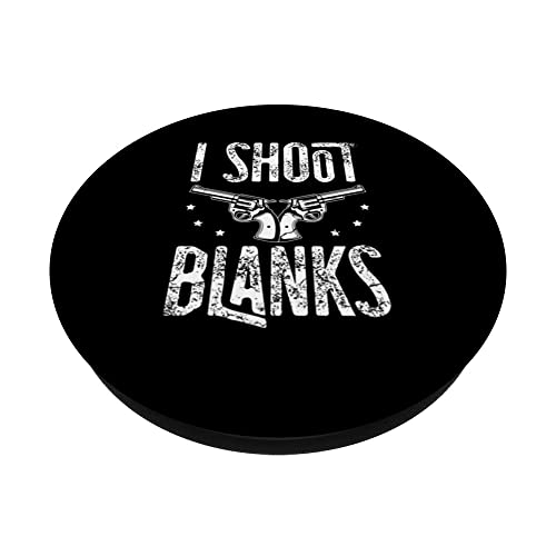 I Shoot Blanks for a Sterilized man Vasectomy PopSockets Swappable PopGrip, Black - Image 2