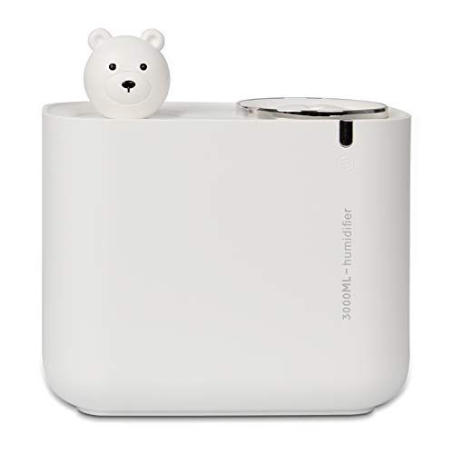 Cool Mist Humidifier - USB Polar Bear Humidifier?3L with 7-Color Night Lights Changing, Waterless Auto Shut-Off for Bedroom, Home, Office,Car