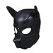 QUYUWOWO Neoprene Dog Full Face Puppy Mask Removable Pup Hood Halloween Mask (Black, Mask)