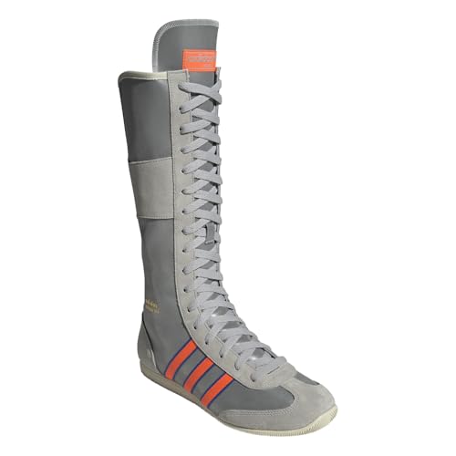 adidas Womens Originals Japan Round Toe Lace Up Casual Boots Knee High - Orange, Silver - Size 9.5 M2