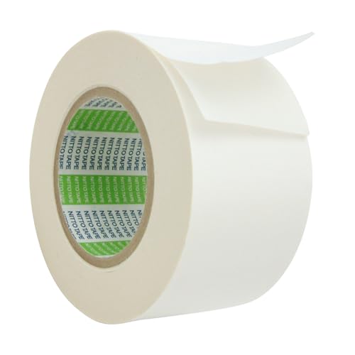 Nitto (Permacel) P-02/WI336 Nitto Denko P-02 Synthetic Rubber/Resin Multi-Purpose Double-Coated Flat Kraft Paper Tape, 7.4 mil Thick, 36 yd. Length x 3" Width, White