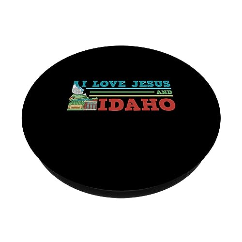 Idaho Lover Christian Religion Faith Jesus Catholic PopSockets Swappable PopGrip, Black - Image 2