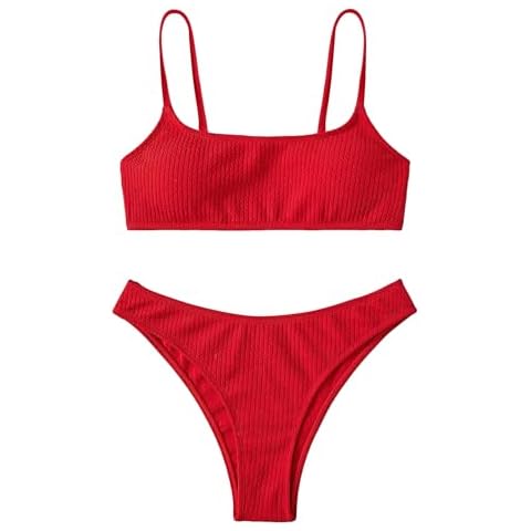WDIRARA Women's Ribbed Bikini Set Cover