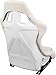 NRG Innovations FRP-302WT-V Universal Vinyl Fixed Back Bucket Racing Seat with Bottom Mount Bracket(Large), White Seat Cover, 21
