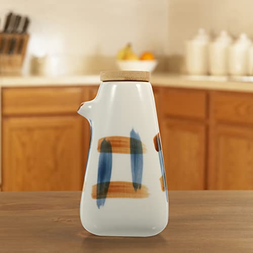 UPKOCH Dispensador de cerâmica para molho de soja Ponzu Shoyu japonês dispensador de óleo dispensado