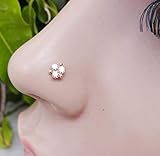 Gift For Her,Nose Jewelry,Sterling Silver Nose Stud,CZ Simulated Diamond Nose Ring,Tinny Nose Stud,Rose Gold Nose Stud,Crystal Nose Pin,Mother Day gifts,Indian Nose Stud,CZ Clear Nose Stud(TEJ444)