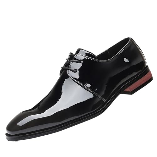 Men's Dress Shoes Faux Leather Casual Lace Up Plain Toe Non Slip Rubber Sole Slip Resistant Anti-Slip Business(Black,10.5)