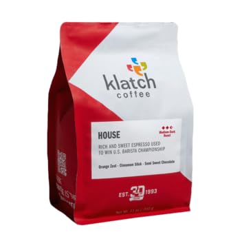 Klatch Coffee "Klatch House Espresso" Café de grano entero tostado medio, bolsa de 2 libras