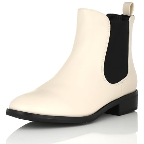 Queentina Damen Stiefeletten Chelsea Boots B2780-KB Beige-39