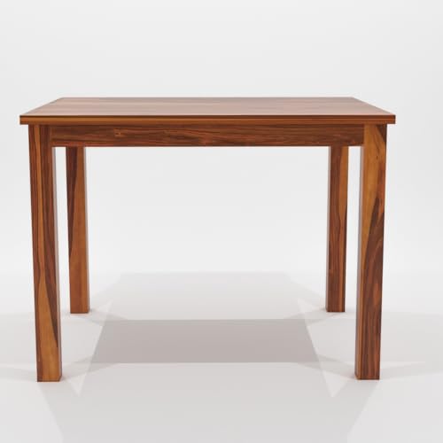 Image of Wooden Solid Sheesham Wood Dining Table 4 Seater | Dining Table Set with 3 Chairs & 1 Bench | Home Dining Room Furniture sheesham Wood Dining Table 4 Seater | sheesham Finish