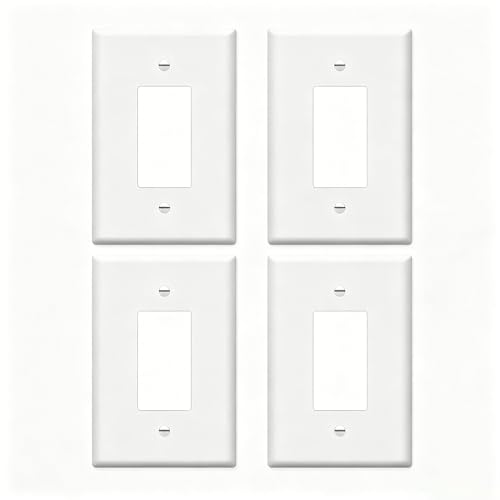 Image of ZEFTV Over-Size Decorator Wall Plates 1-Gang 5.5 inch x 3.5 inch Switch Outlet Electrical Cover Plate Unbreakable Thermoplastic Faceplate for Light Receptacle Outlet Switch, White (4 Pack)