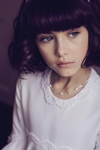 Sterling Silver Cross & Pearl Necklace For Girls and Women. Dainty Teen Jewelry Present For Holy Communion, Flower Girl Gift, Birthday, Sweet 164