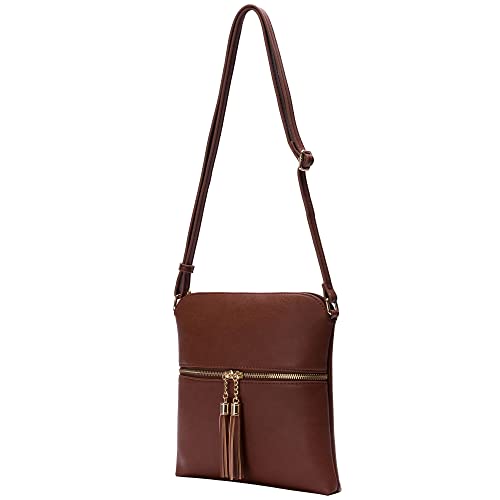 Image of Solene Womens Lightweight Medium Crossbody Purse with Tassel, Perfect Size Crossbody Bags for Daily Use, travel