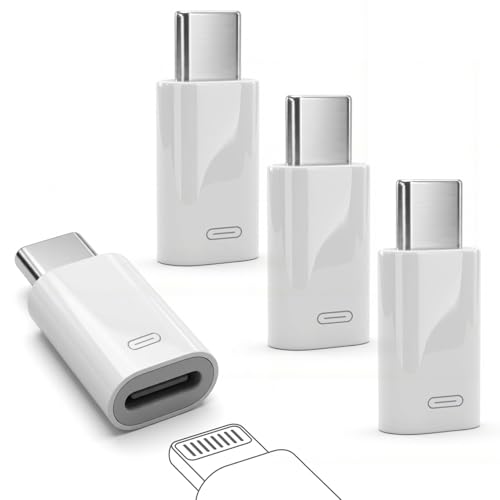 Arvoni Adaptador Lightning a USB C, 4 Piezas Lightning to USB C Adaptador, Carga Rápida PD27W, Carga y Transferencia de Datos Compatible con iPhone 16/15 Serie, No para Audio OTG