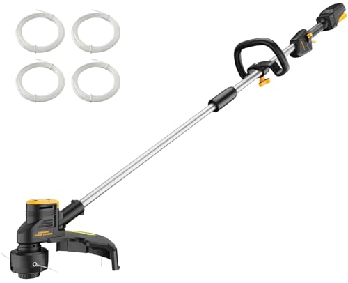 HEINPRO Cordless Weed Wacker Compatible with DeWalt 20V MAX Battery, 16' Brushless Weed Eater, Grass Trimmer for Lawn Care, Bump Feed, String Trimmer with 4 Bulk Trimmer Line Coils (Tool Only)