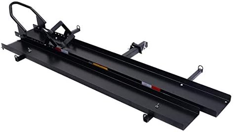 Goplus 600 LBS Motorcycle Carrier, Hitch Mount Dirt Bike Rack with Loading Ramp, Heavy Duty Steel Motorcycle Hitch Carrier for Car, RV, Truck, Black