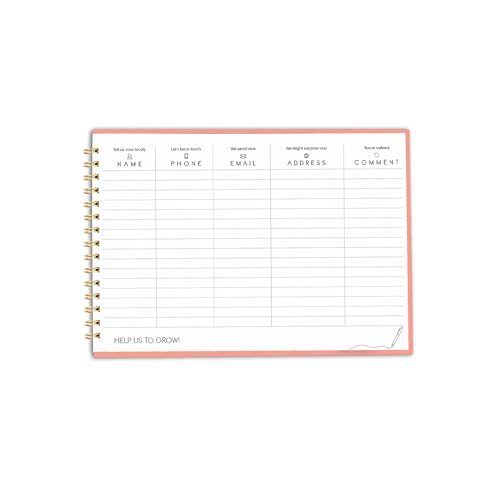 Image of Visitor Book - 8 x 12 Inches | Wiro Bound Guest Register for Hotels, Offices, Exhibitions, Boutiques & Business Use | Medium Size Visitor Log Book for Reception & Front Desk