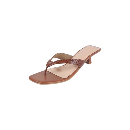 Image of Mochi Women Faux Leather Slip-on Heeled Sandal