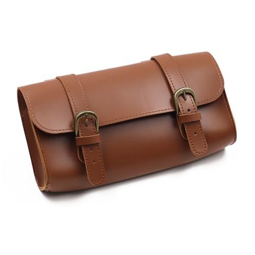 Sacoche de vélo rétro en cuir Niwugady - Sac de selle pour vélo - Marron - 22 x 10 x 5,5 cm