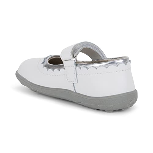 See Kai Run® Jane II Shoes for Kids – Ideal for Toddlers and Little Kids – Leather Upper – Hook and Loop Strap White 4 Toddler M2