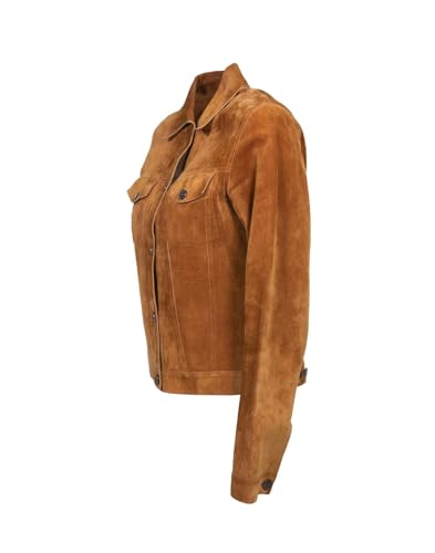 Fernando Women Lambskin Leather Trucker Jackets | Women's Suede and Sheep Leather Four-Pocket Trucker Jacket2
