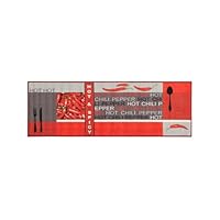 Tapijtloper keukenloper, chilidesign chililoper, keukentapijt, woonkamer, entree, hal, keuken, Hot & Spicy, gefestonneerd, duurzaam, onderhoudsvriendelijk, 67 x 250 cm, rood