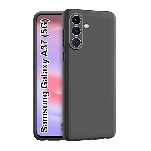 Image of CEDO Back Cover for Samsung Galaxy A37 (5G) | Camera Bump Protection & Inner Velvet Fabric Lining | Ultra Slim Matte Soft Rubberised Case Cover (Black)