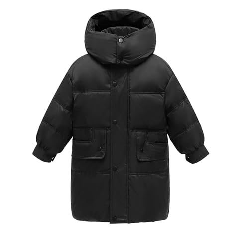 Winter Coats for Girls Warm Thicken Long Puffer Jacket with Hood Lightweight Cozy Down Coat Kids Puffy Outerwear